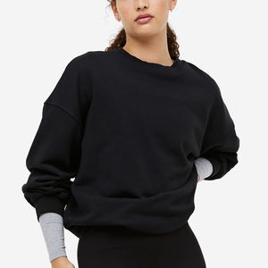 Loose Fit acanalado cuello redondo 80% Algodón 20% poliéster reciclado polar acanalado puños y dobladillo melocotón Schnapps mujer sudadera - Product Image 1