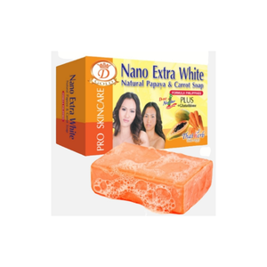 Jabón de Papaya y Zanahoria Extra Blanco Nano BB Thai Travel, 160g, Gran Venta. Hidratante Corporal para Todo Tipo de Piel Hecho en Tailandia - Product Image 1