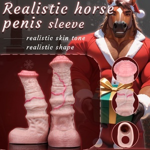 FAAK-G1331 Extensor de Pene de Silicona con Nudo de Caballo Largo, Funda de Fantasía Impermeable para Agrandar el Pene, Potenciador de Estimulación para Parejas - Product Image 2