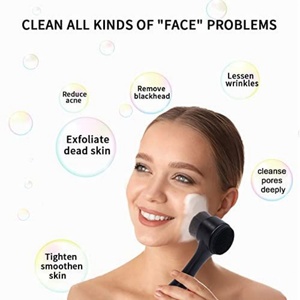 Cepillo de Limpieza Facial 2 en 1 de Silicona Ultra Suave de Doble Cara, Nueva Herramienta Eléctrica de Exfoliación y Limpieza Profunda, Color Negro Industrial - Product Image 2