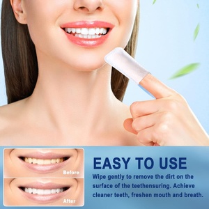 Mint Flavor Gel Oral Brush Ups Multi-Purpose Dental Care and <b>Teeth</b> <b>Whitening</b> Wipes Bag Shape for Convenient Cleaning - Product Image 3