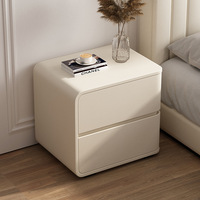 Table de chevet en bois massif de luxe simple, style crème haut de gamme, design minimaliste pour le rangement de la chambre à coucher, transfrontalier