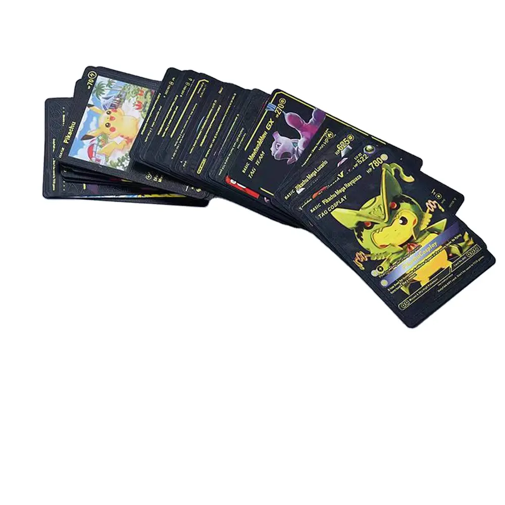 Cartas Ultra Raras Pokemon Charizard Pikachu 1ª Edición Pokemon TCG Surtido V VMAX EX TAG TEAM GX Lote de Cartas Negro y Oro