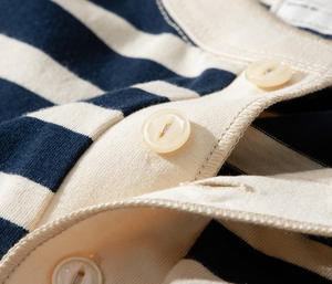 T-shirt Henley à manches longues côtelé lâche et épais 230g pour <span class=keywords><strong>homme</strong></span>, style rayé breton pour le quotidien décontracté - Product Image 5