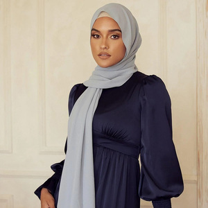 Tamaño personalizado Color Impreso Premium 100% Poliéster Gasa Hijab Long Daily Life Hijab para musulmanes - Product Image 2