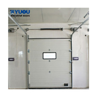 Puerta Seccional Moderna Lisa de Acero con Panel Sándwich de Acero Espumado, Puerta Seccional Superior Templada con Ventana