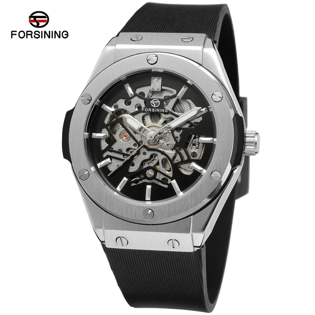 Popular Brand Forsinin 389 Men Vintage Luxury Silicone Belt Self-winding Full Automatic Mechanical Skeleton Wrist Watches