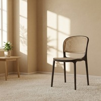Chaises de salle à manger empilables en plastique PP, chaise de salle à manger antidérapante en plastique tressé pour restaurant, banquet, hôtel