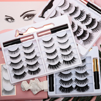 Faux cils magnétiques 3D en vison synthétique avec eyeliner liquide – Collection Vendor Fluffy Lashes