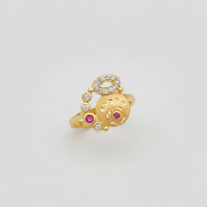 Trendy Gold Plated Austrian Stone <b>Ring</b> for Women Stylish and Eye Catching <b>Statement</b> Jewelry for Party and Daily Wear - Product Image 2