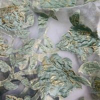 Nouvelles Robes/Vêtements de Luxe en Tissu Organza Jacquard Tissé Respirant à Motifs Floraux 100% Polyester Léger pour Filles Mariage