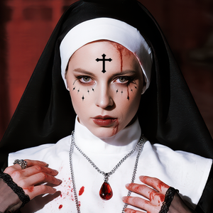 Halloween hình xăm tạm thời Sticker Halloween Gothic thánh chéo sao lấp lánh hình xăm tạm thời hình xăm không thấm nước cho khuôn mặt cánh tay - Product Image 4