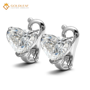 Pendientes de Diamantes con Corte Corazón de 6 Quilates, Chapados en Oro de 14K, IGI DEF VVS, de Goldleafgem Jewelry, Regalo para Mujeres - Product Image 2
