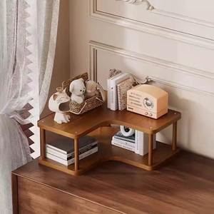 Desktop corner <b>shelf</b> for storing cups, teacups, coffee cups, water cups, and tea sets. Small tabletop cup holder. - Product Image 1