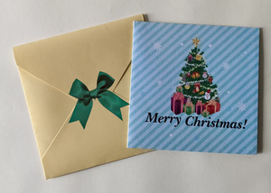 Tùy Chỉnh Thiết Kế In Ấn <span class=keywords><strong>2025</strong></span> Giáng Sinh Thẻ Với Ribbon Lễ Hội Nguồn Cung Cấp Có thể Ghi Lời Chào Giấy Cảm Ơn Gifting Thẻ - Product Image 2