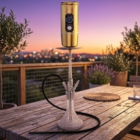 Chicha Électrique Mini Luxe Personnalisée avec Éclairage LED Miroir, en Aluminium, Rechargeable, Portable, Coffret Cadeau, pour Fumer