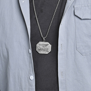 Hip Hop <span class=keywords><strong>La</strong></span> Última Cena religiosa cristiana CZ impermeable deslustre libre <span class=keywords><strong>de</strong></span> acero inoxidable joyería colgante collares para hombres - Product Image 6