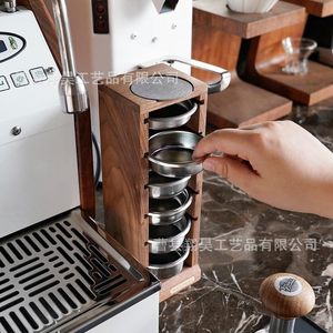 Watchget Wooden Coffee Storage Rack 6 Tier Stainless Steel <b>Containers</b> For Coffee Beans And Grounds Desktop Organizer - Product Image 3