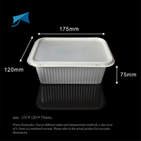 Boîte d'emballage rectangulaire en plastique blanc de qualité alimentaire PP, compatible micro-ondes, avec couvercle, pour le stockage de bœuf congelé, boîte à bento