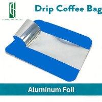 Sachet d'emballage extérieur pour café filtre noir mat imprimé sur mesure, 10g 12g, scellé sur trois côtés, vide, thermoscellable, doublé aluminium