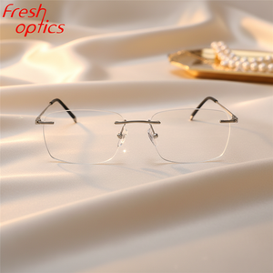 Occhiali da Vista Uomo Senza Montatura Rettangolari Piccoli Stile Retrò Moda 2026 con Logo Personalizzato - Product Image 1