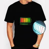 Black LED Flashing Light Up T-Shirt, Custom Clothing