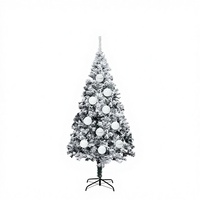 Sapin de Noël artificiel vert pré-éclairé avec écran LED, 1,8 m, boules décoratives, lumières blanc chaud à brancher, 500-1000 LED, pour intérieur, facile à installer
