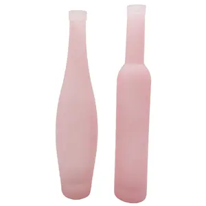 Factory Price Direct Color Painting 375ml Ice Wine Glass Bottles Pink Color Whiksy Bottles