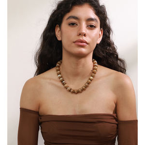 قلادة من الخرز على الطراز العتيق من jinأنت ، قلادة من الراتنج ، قلادة من صفائح معدنية من الفولاذ المقاوم للصدأ للفتيات - Product Image 4