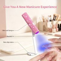 Lampe UV professionnelle mini portable 3W rechargeable pour ongles, lumière LED de polymérisation avec lampe triangulaire portable pour manucure AB Diamond