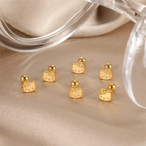 Nouveautés Offre Spéciale Style coréen <span class=keywords><strong>Niche</strong></span> doux et mignon Kt <span class=keywords><strong>chat</strong></span> vissage mode personnalisé polyvalent oreille os goujons boucles d'oreilles - Product Image 2