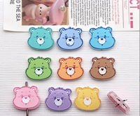 Pendentifs en acrylique en forme de cœur d'ours de dessin animé à tête volumineuse, style Q, haute transparence, à perler, breloques de sac, stylo à bille