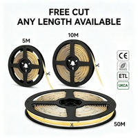 Bande lumineuse COB 8 mm facile à installer, découpe libre, 24 V, 480 LED/m, sans points, ruban FCOB, CE RoHS, éclairage d'escalier