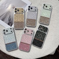 Étui de téléphone de luxe en TPU+PC antidérapant, brillant, avec strass et blocs de couleur pour iPhone 18 17 16 15 14 13 Pro Max