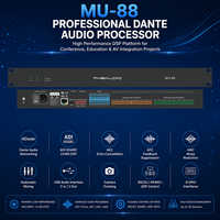 FHB Dante Ses İşlemcisi 8x8 DSP Matrisi, AEC AFC ANC USB Ses Arabirimi ile Konferans Salonu Sistemi için