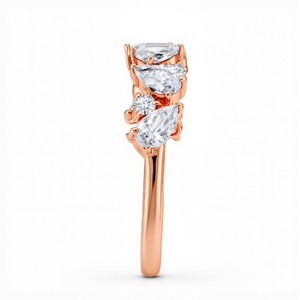 Anillo Elegante con Diamantes Cultivados en Laboratorio, Corte Redondo de 0.32 Quilates y Pera de 1.75 Quilates para Mujer, Diamantes VVS VS, Plata 925, Oro de 10KT, 14KT, 18KT - Product Image 2