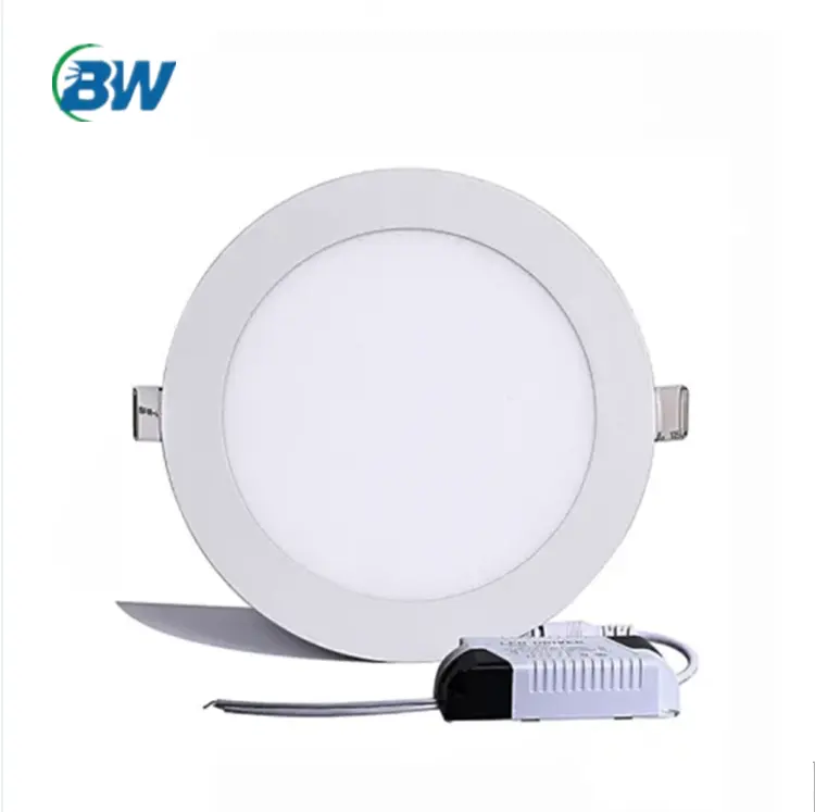 2023 AC85-265V Novelty Ultrathin 18w Round Led Panel Lights Ceiling Downlights Recessed Surround White Shell LED Driver