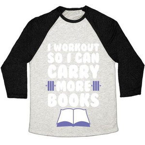 Entreno para poder llevar más libros Camiseta de béisbol unisex Tri-Blend - Product Image 3