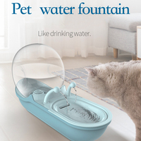 Fontaine à eau chats de 20 cm en acier inoxydable, 81oz/2,4 l, fontaine à eau pour animaux de compagnie avec pompe intelligente