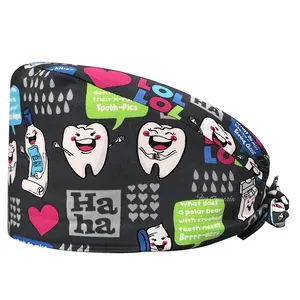 Sombrero de hospital Unisex para médico, gorros quirúrgicos con estampado Multicolor para clínica de mascotas, gorro de dentista, accesorios de enfermera, venta al por mayor