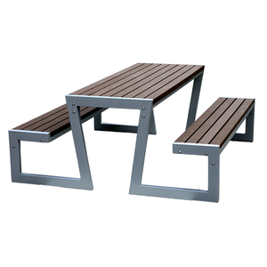 Ensemble de <span class=keywords><strong>table</strong></span> et de bancs de <span class=keywords><strong>pique</strong></span>-<span class=keywords><strong>nique</strong></span> en bois <span class=keywords><strong>plastique</strong></span> <span class=keywords><strong>recyclé</strong></span> pour l'extérieur, 6 pieds x 8 pieds, restaurant extérieur, commercial, portable, longue <span class=keywords><strong>table</strong></span> à manger - Product Image 4