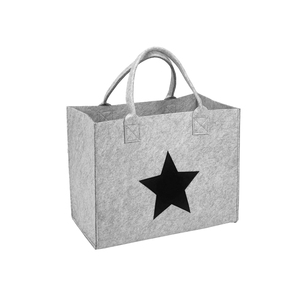 Bolsa de Fieltro Ligera con Logotipo Personalizado, Diseño de Estrella Negra, Ecológica, Reutilizable, para Compras, Regalos para Mujeres y Niños, Portátil y Abierta - Product Image 2