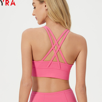 2025 femmes Sexy dos recadrée Yoga haut respirant entraînement gymnastique soutien-gorge avec coussinets Style Simple pour la course et l'entraînement