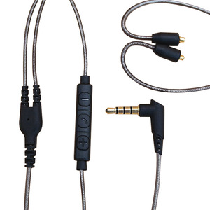 Cable de auriculares en línea de tres botones, 120 cm, color gris titanio, hilo de aluminio, núcleo de cobre y nailon, cable de audio DIY para audiófilos - Product Image 5