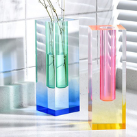 JERY moderne acrylique Vase dégradé de couleur décoration de la maison Art choses personnalisé plexiglas fleur Vase