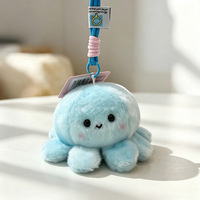 Porte-clés en peluche d'animaux marins mignons - Tortue, pieuvre, baleine, étoile - 10 cm - Polyester, coton PP rembourré - Cadeau pour enfants