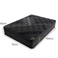 Matelas hypoallergéniques, emballés sous vide dans une boîte en carton, matelas en mousse à mémoire de forme, matelas hybride à ressorts ensachés, matelas noir, taille king