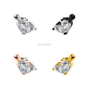 Bijoux <span class=keywords><strong>de</strong></span> <span class=keywords><strong>piercing</strong></span> pour oreilles en acier inoxydable poli haute brillance, vente en gros, <span class=keywords><strong>piercing</strong></span> tendance, clous d'<span class=keywords><strong>oreille</strong></span> en zircon en forme <span class=keywords><strong>de</strong></span> cœur - Product Image 5