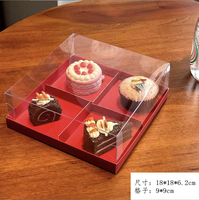 Boîte à gâteaux et à beignets transparente avec 6 et 9 compartiments, boîte à pâtisserie, emballage, boîte à beignets portable avec couvercle transparent