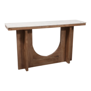 Consolle moderna con struttura in legno e piano in marmo per ingresso o soggiorno - Product Image 1